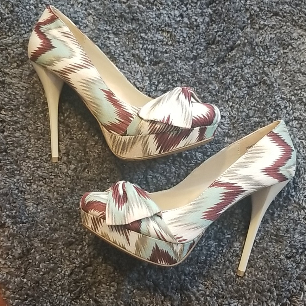 Burgundy, turquoise, nude and beige HIGH platforms